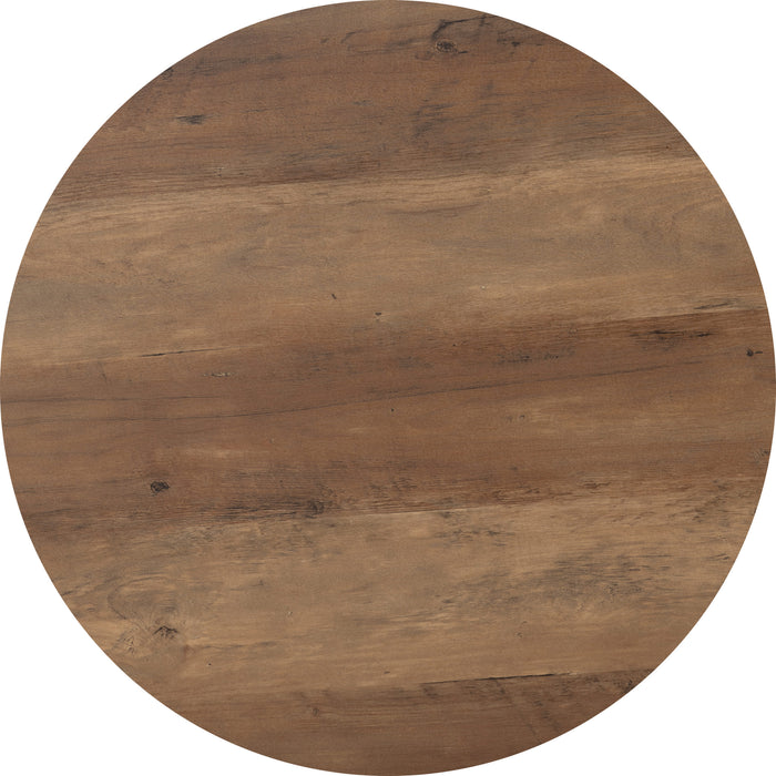 Quebec Round Coffee Table Set - Medium Oak/ Black