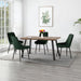 Quebec Straight Edge Dining Set – Medium Oak Effect/Black/Emerald Green Velvet