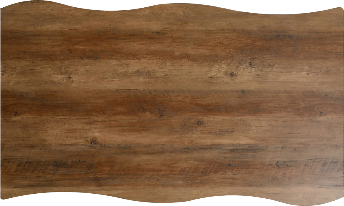 quebec wave edge dining table top view