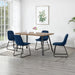 Quebec Straight Edge Dining Set – Medium Oak Effect/Black/Sapphire Blue Velvet (with Lukas Chairs)