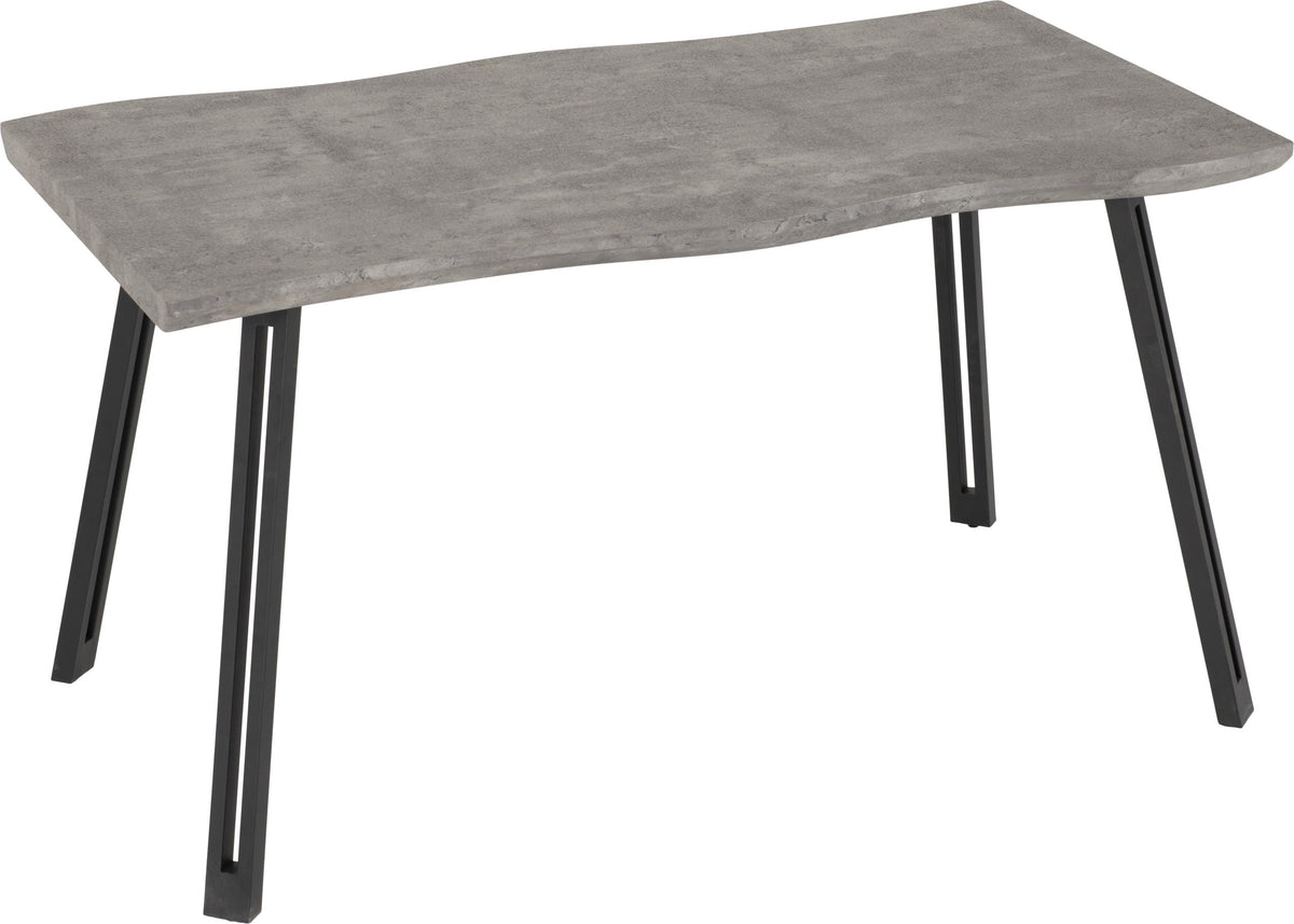 Quebec Wave Edge Dining Table – Concrete Effect/Black — Cheshire ...