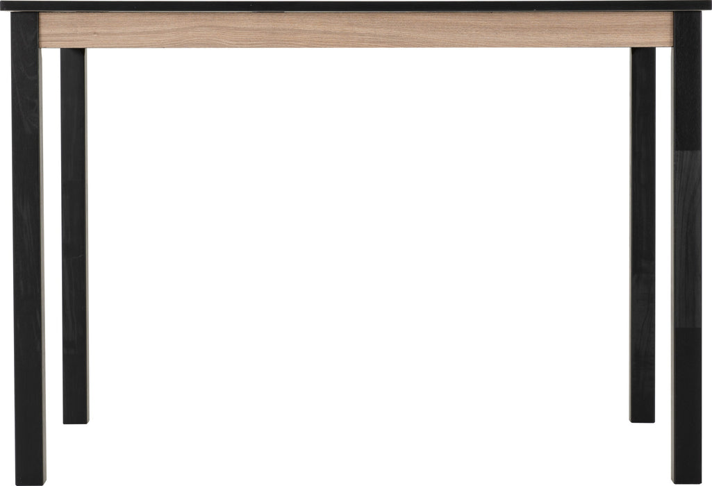 radley dining table black and oat oak side view