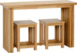 richmond table with stools oak varnish