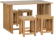 richmond table with 4 stools wooden oak varnish