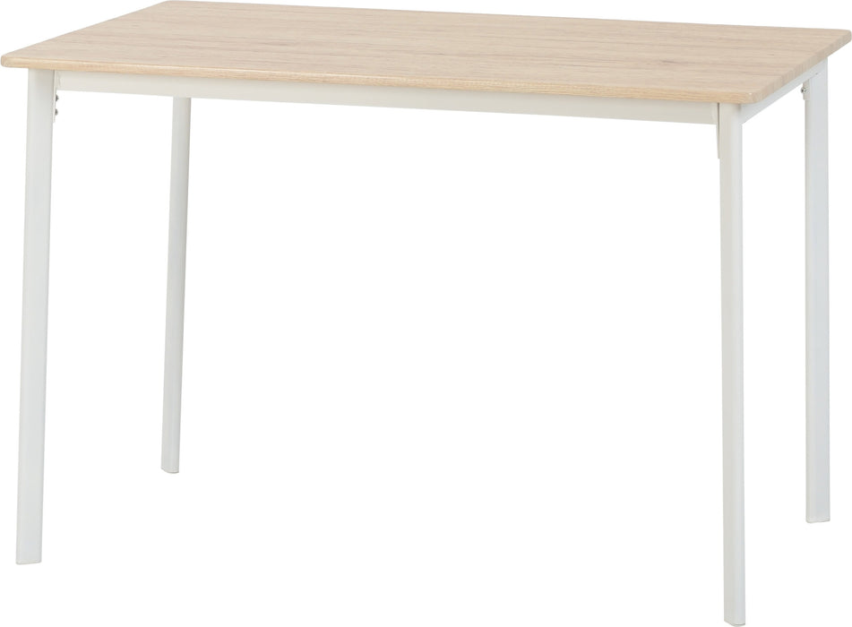 Riley Large Dining Set – White & Light Oak Effect Veneer