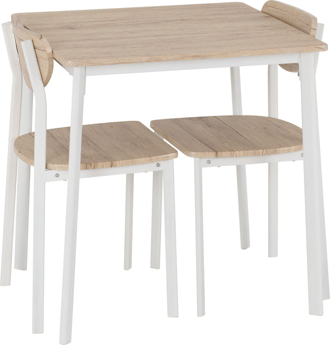 Riley Small Dining Set – White & Light Oak Effect Veneer