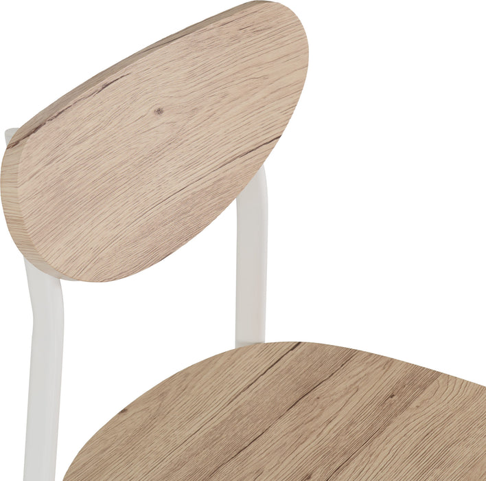 Riley Small Dining Chair White & Light Oak Effect 