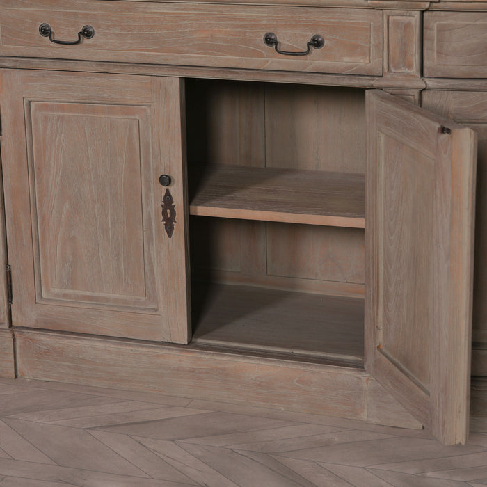 Extra Large Rustic Wooden Double Bookcase with Detachable Ladder – Handcrafted White Cedar Wood