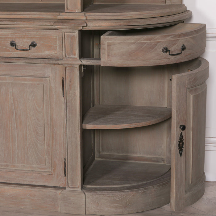 Extra Large Rustic Wooden Double Bookcase with Detachable Ladder – Handcrafted White Cedar Wood