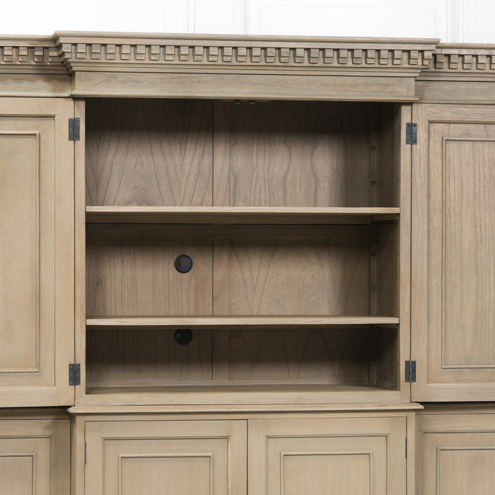 Large Wooden Triple Breakfront TV Cabinet