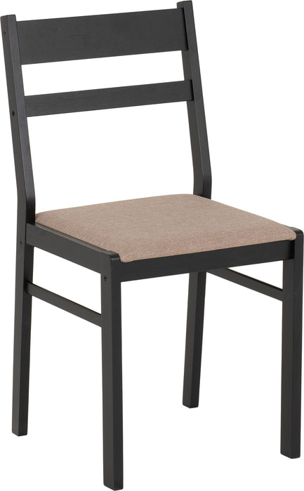 Radley Dining Chair – Black/Oak Effect/Oat Fabric