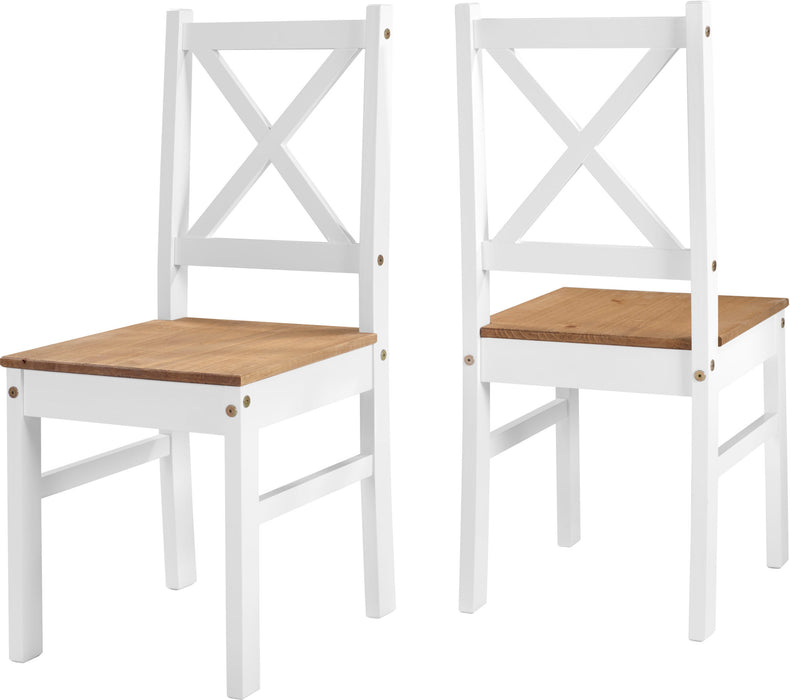 Salvador 1+2 Tile Top Dining Set – White/Distressed Waxed Pine