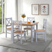 Salvador 1+2 Tile Top Dining Set – White/Distressed Waxed Pine