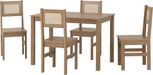 Santana 1+4 Dining Set – Light Oak/Rattan Effect