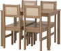 Santana 1+4 Dining Set – Light Oak/Rattan Effect