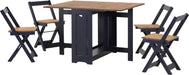 Santos Butterfly Dining Set – Navy Blue/Distressed Waxed Pine