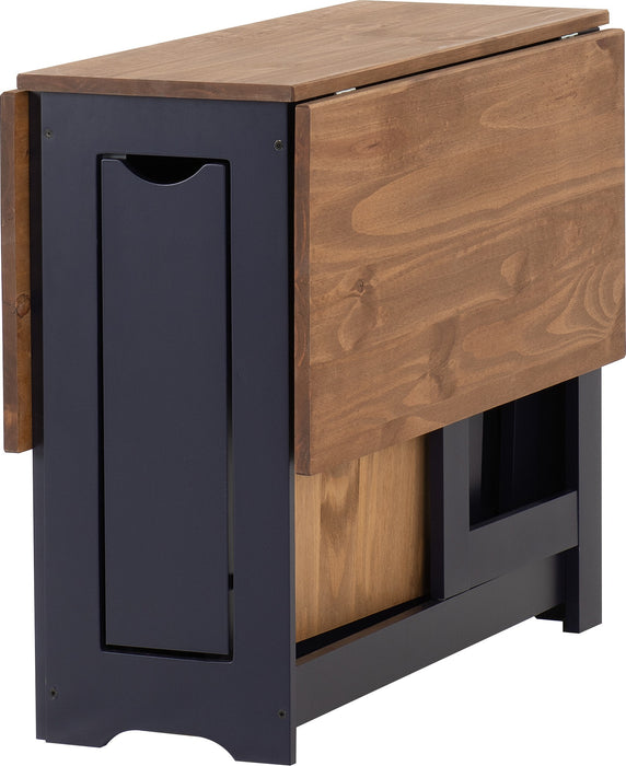 Santos Butterfly Dining Set – Navy Blue/Distressed Waxed Pine