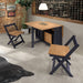 Santos Butterfly Dining Set – Navy Blue/Distressed Waxed Pine