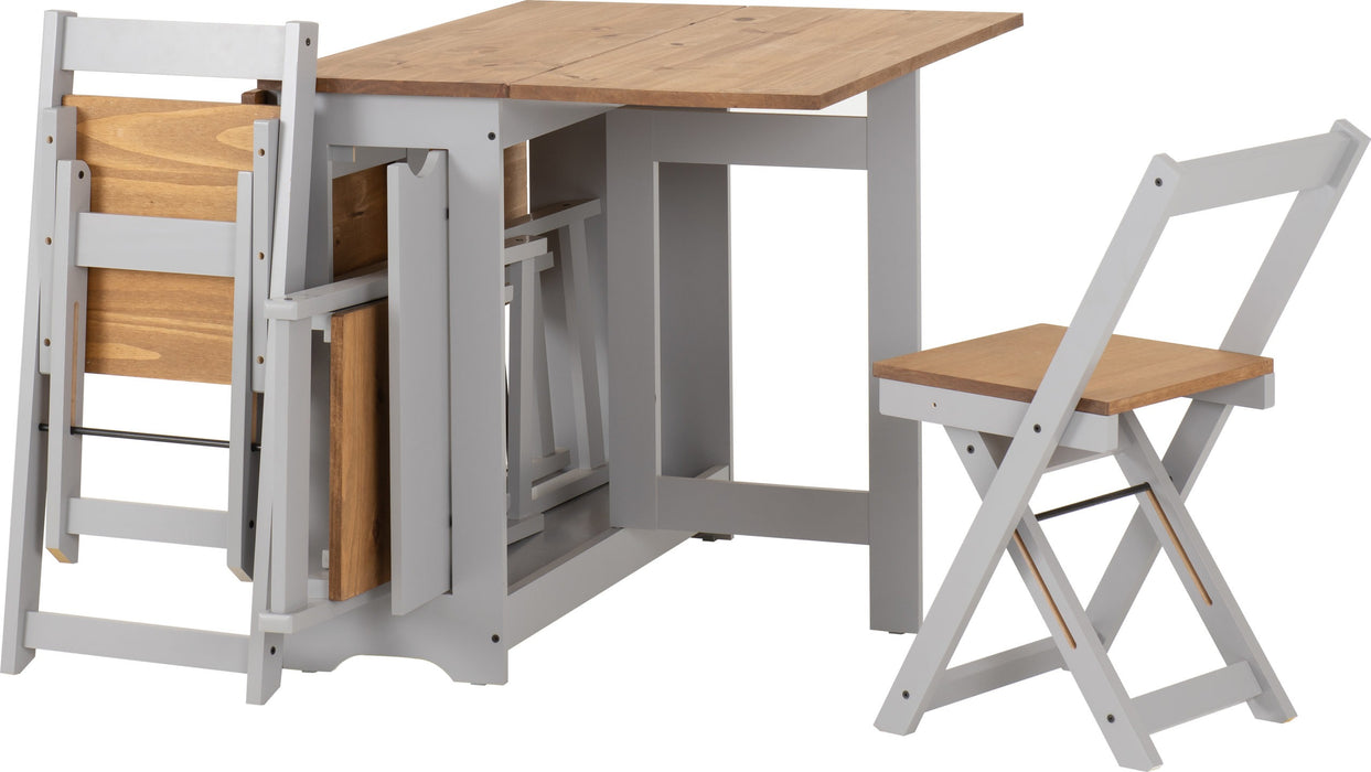 Santos Butterfly Dining Set – Grey Slate/Distressed Waxed Pine