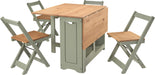 Santos Butterfly Dining Set – Green/Distressed Waxed Pine