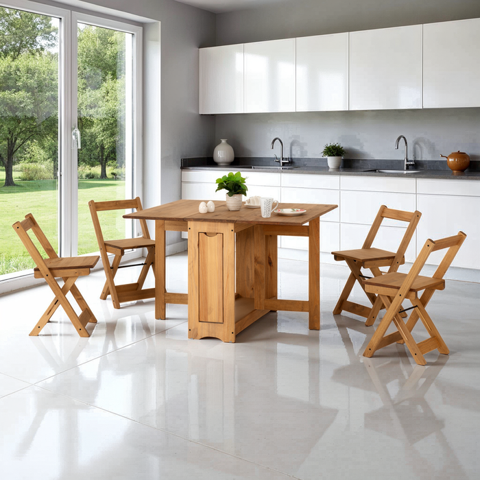 Santos Butterfly Dining Set – Natural Wax