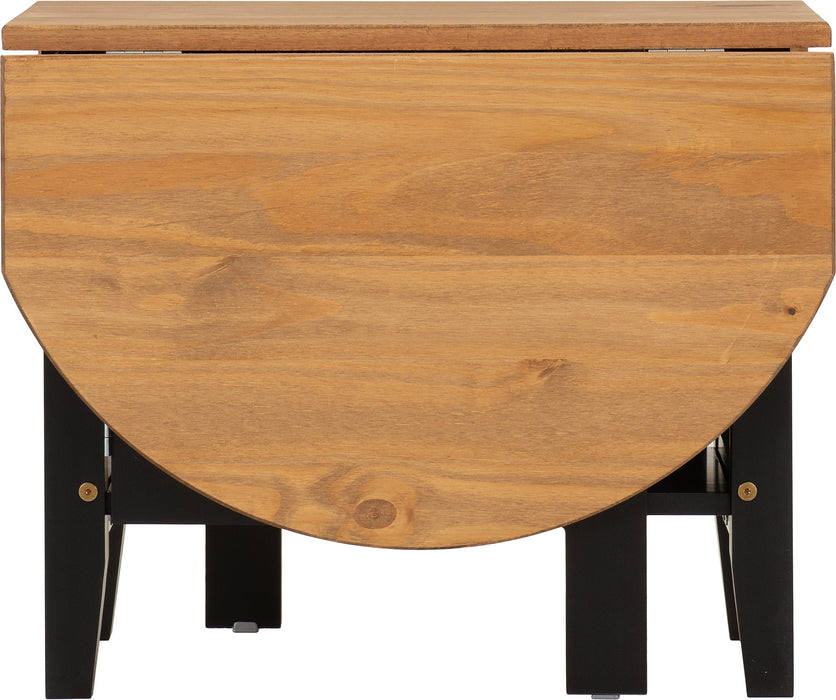 Santos Drop Leaf Coffee Table - Black/ Distressed Waxed Pine