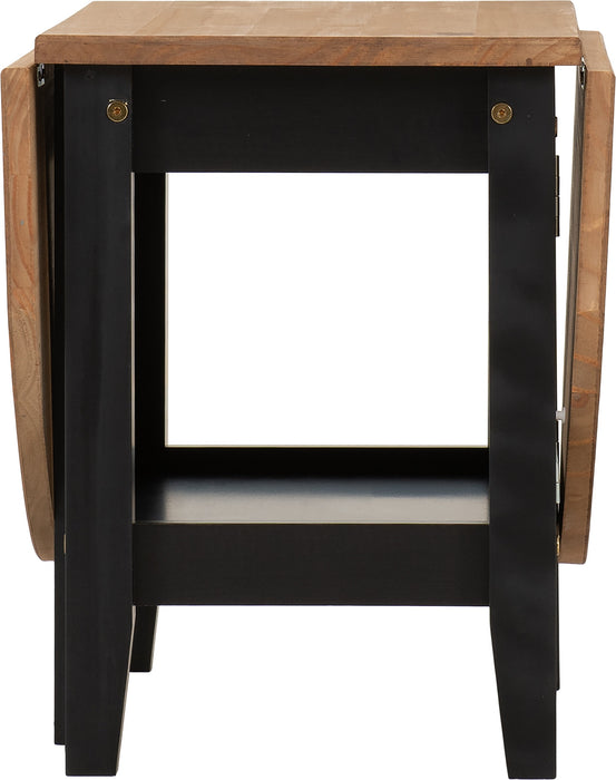 Santos Drop Leaf Coffee Table - Black/ Distressed Waxed Pine