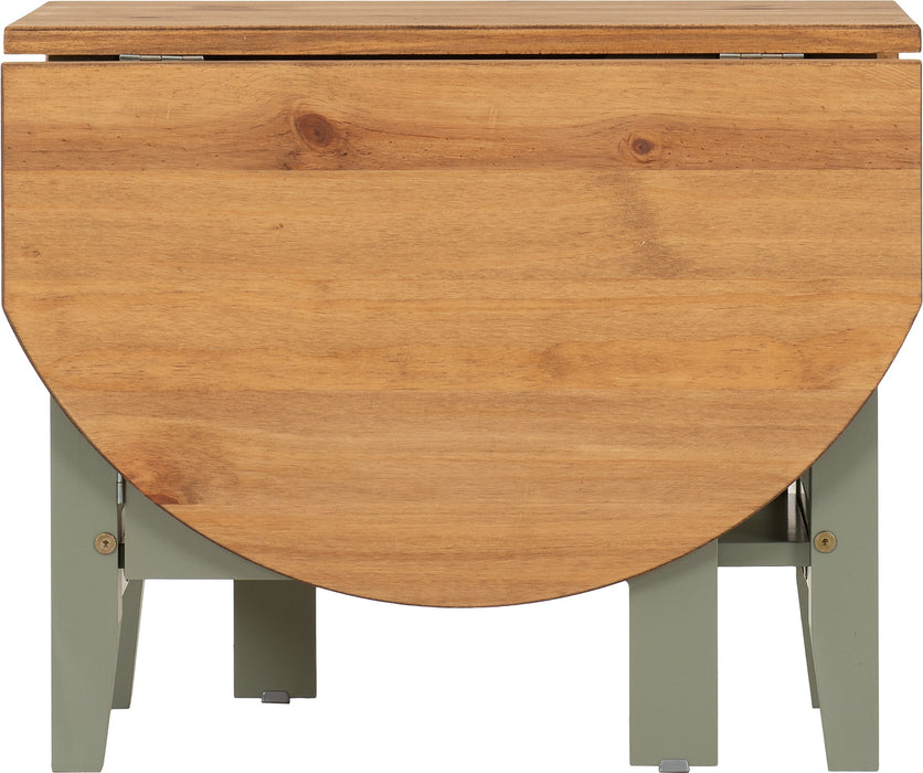 Santos Drop Leaf Coffee Table - Green/ Distressed Wax Pine