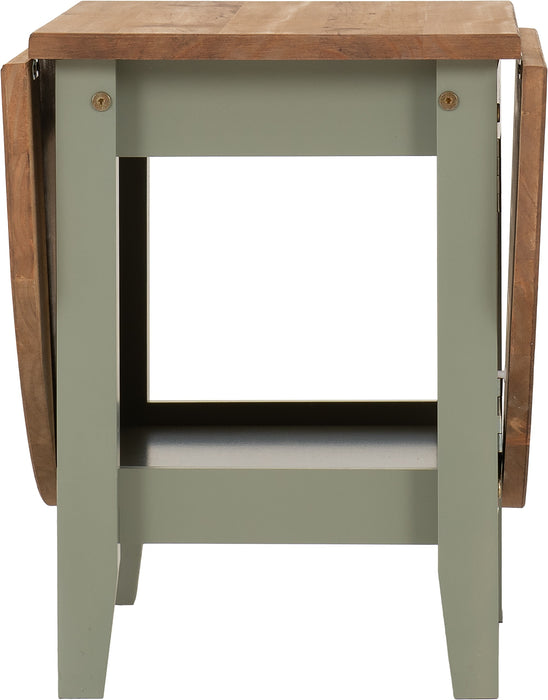 Santos Drop Leaf Coffee Table - Green/ Distressed Wax Pine