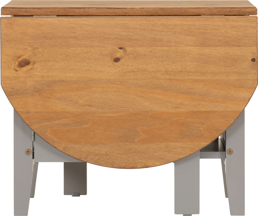 Santos Drop Leaf Coffee Table - Slate Grey/ Distressed Waxed Pine