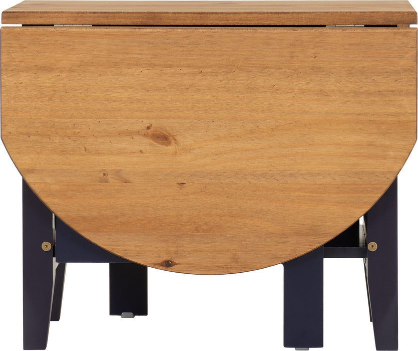 Santos Drop Leaf Coffee Table - Navy blue/ Distressed Wax Pine
