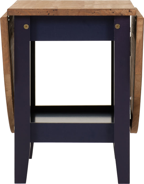 Santos Drop Leaf Coffee Table - Navy blue/ Distressed Wax Pine