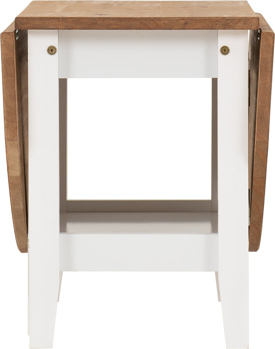 Santos Drop Leaf Coffee Table - White/ Distressed Wax Pine