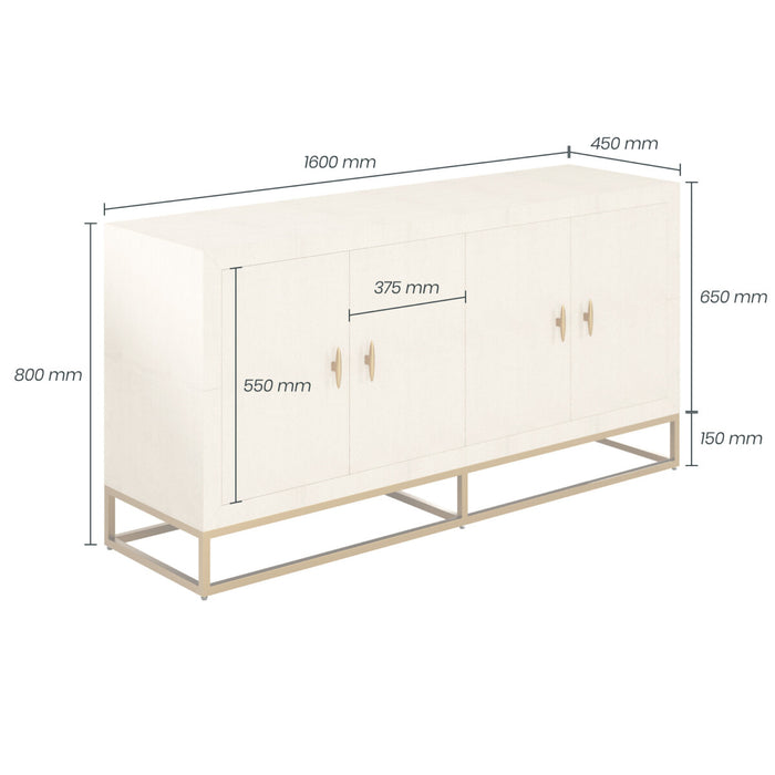 Hampton Sideboard | Ivory Shagreen-Cheshire Furniture Outlet