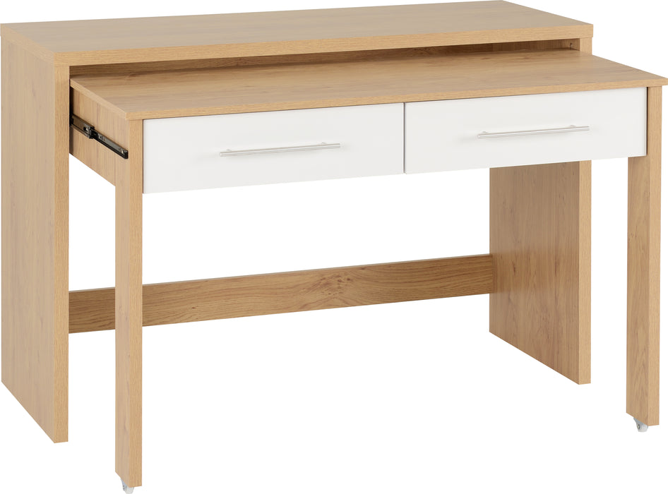 Seville 2 Drawer Slider Desk - White High Gloss