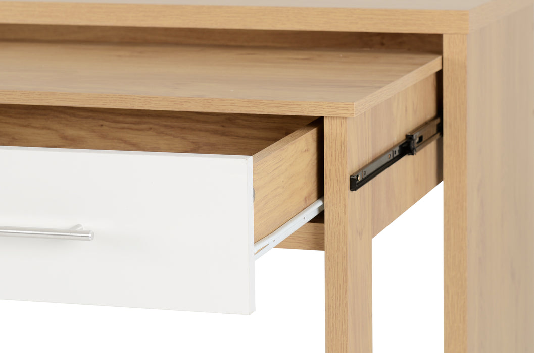 Seville 2 Drawer Slider Desk - White High Gloss