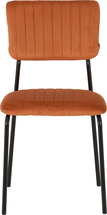 Sheldon Chair Burnt Orange Velvet Fabric