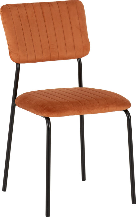 Sheldon Chair (Box of 4) – Burnt Orange Velvet Fabric