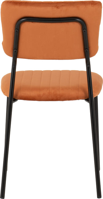 Sheldon Chair Burnt Orange Velvet Fabric back view