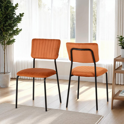 Sheldon Chair (Box of 4) – Burnt Orange Velvet Fabric