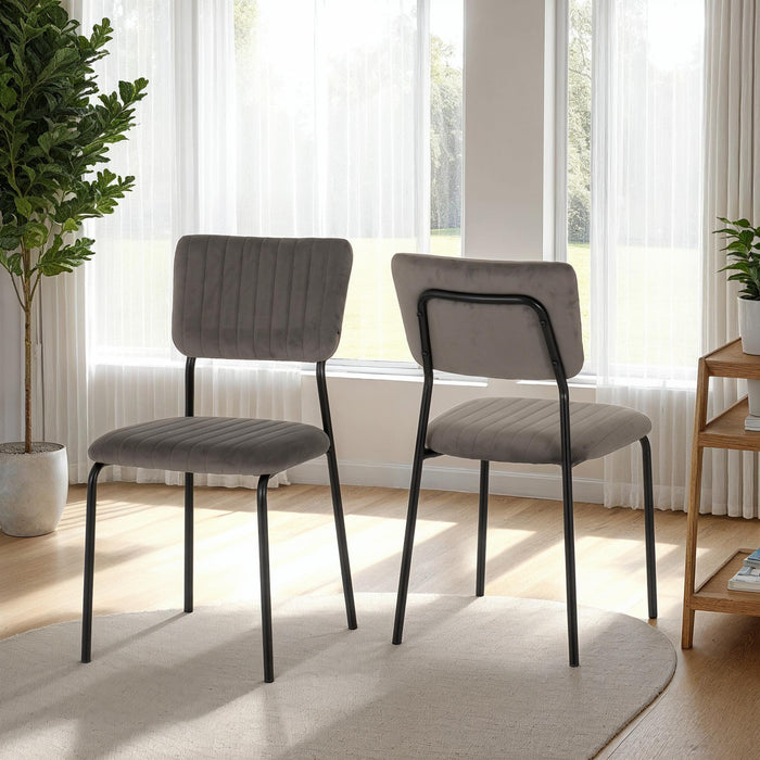 Sheldon Chair (Box of 4) – Grey Velvet Fabric