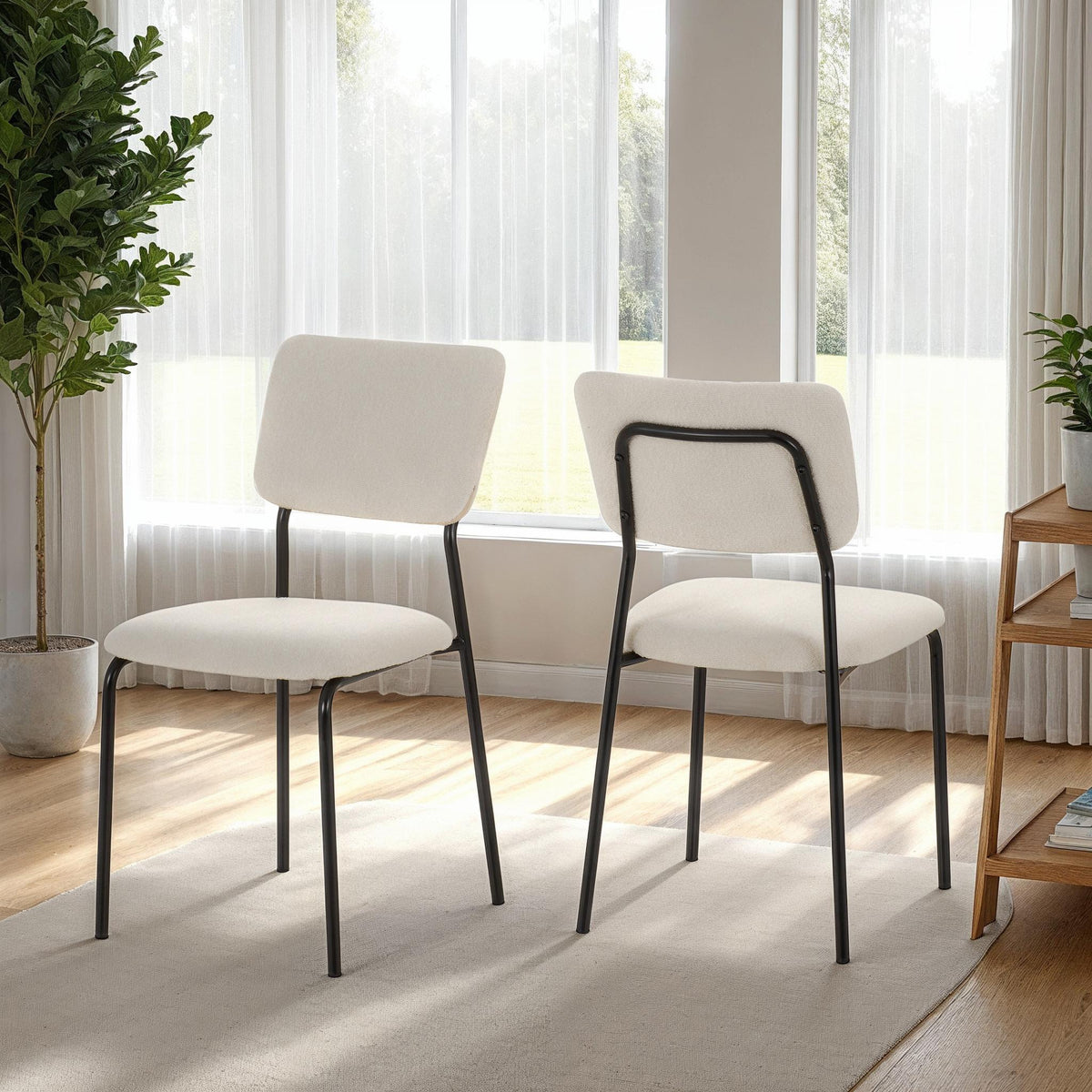 Sheldon Chair (Box of 4) – Ivory Boucle Fabric — Cheshire Furniture Outlet