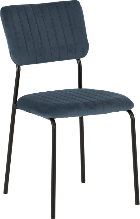 Sheldon Chair Navy Blue Velvet Fabric