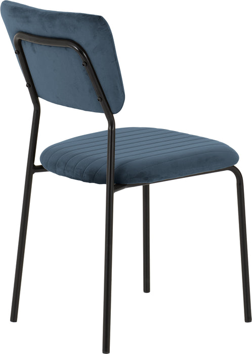 Sheldon Chair Navy Blue Velvet Fabric