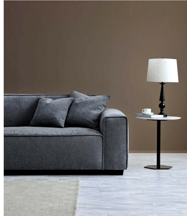 Aluxo Dakota 4 seater with Chaise - Charcoal Boulce-Cheshire Furniture Outlet