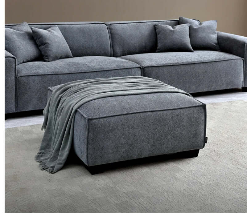 Aluxo Dakota 4 seater with Chaise - Charcoal Boulce-Cheshire Furniture Outlet
