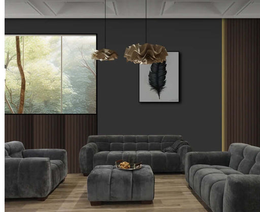 Aluxo Harlem Sofa 2 Seater- Steel Velvet-Cheshire Furniture Outlet