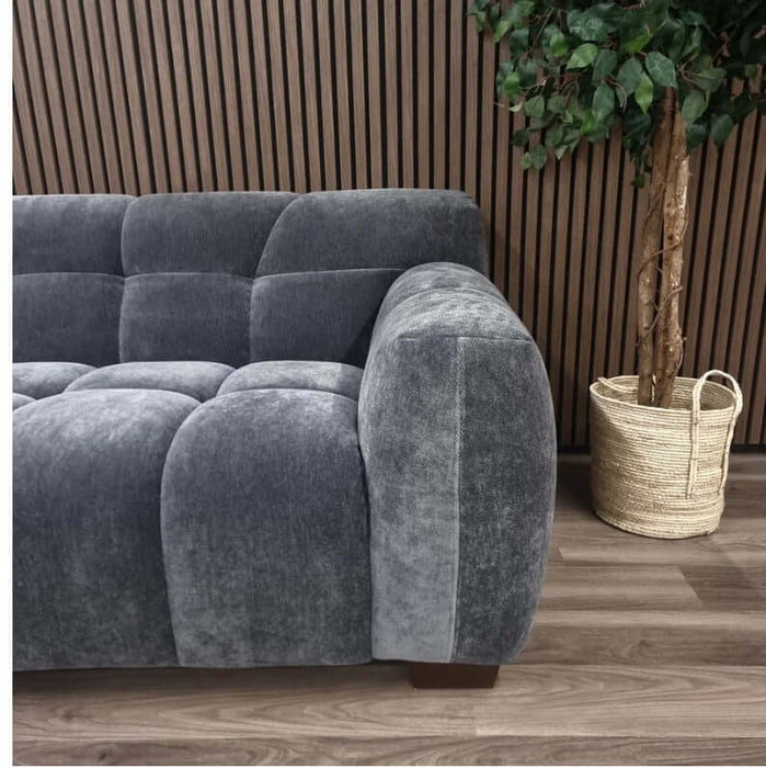 Aluxo Harlem Sofa 2 Seater- Steel Velvet-Cheshire Furniture Outlet