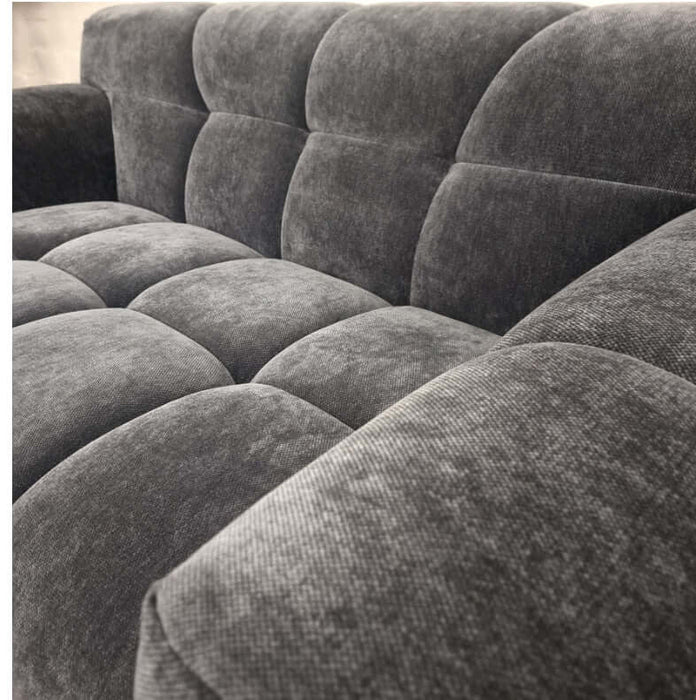 Aluxo Harlem Sofa 2 Seater- Steel Velvet-Cheshire Furniture Outlet