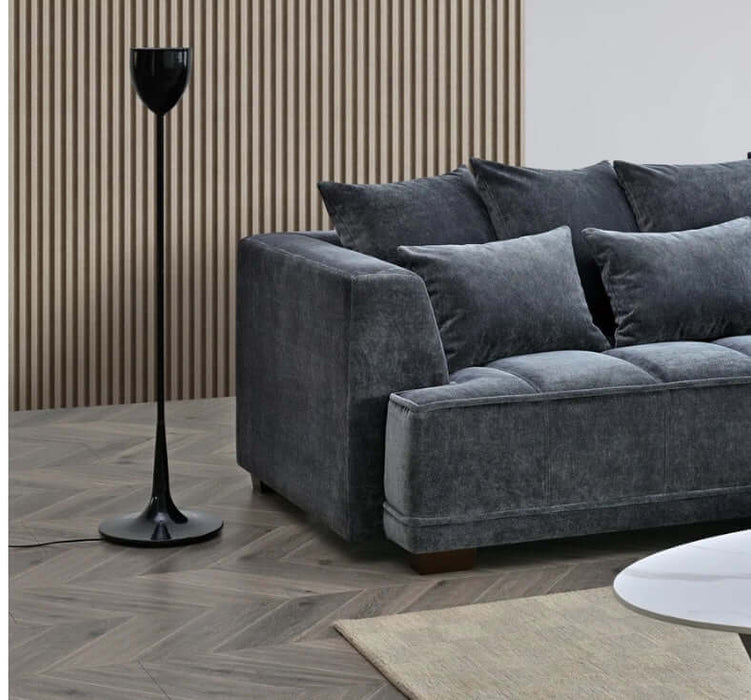 Aluxo Gramercy Group - Steel Velvet-Cheshire Furniture Outlet
